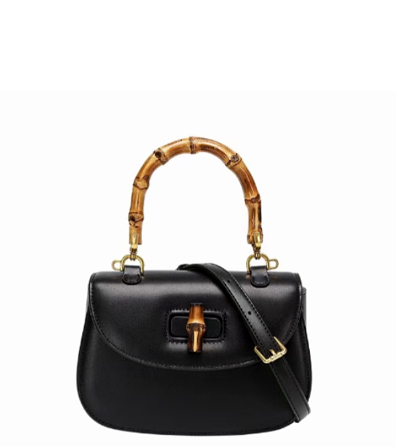 Gorgeous Elegant Designer Inspired Real Leather Baboo Handle Satchel Bag for Fashionable Women