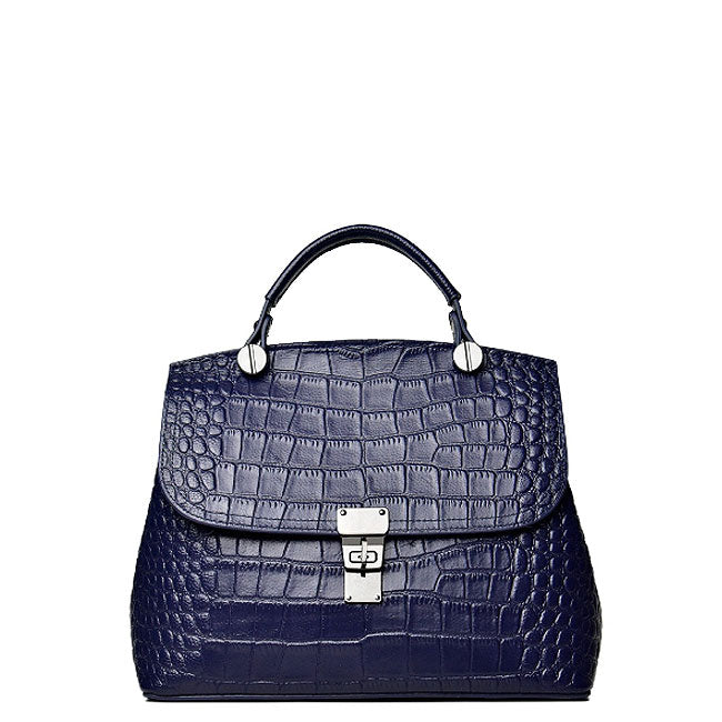 Luxury Croc-Embossed Large Capacity Leather Top Handle Bag – Timeless Elegance & Versatility