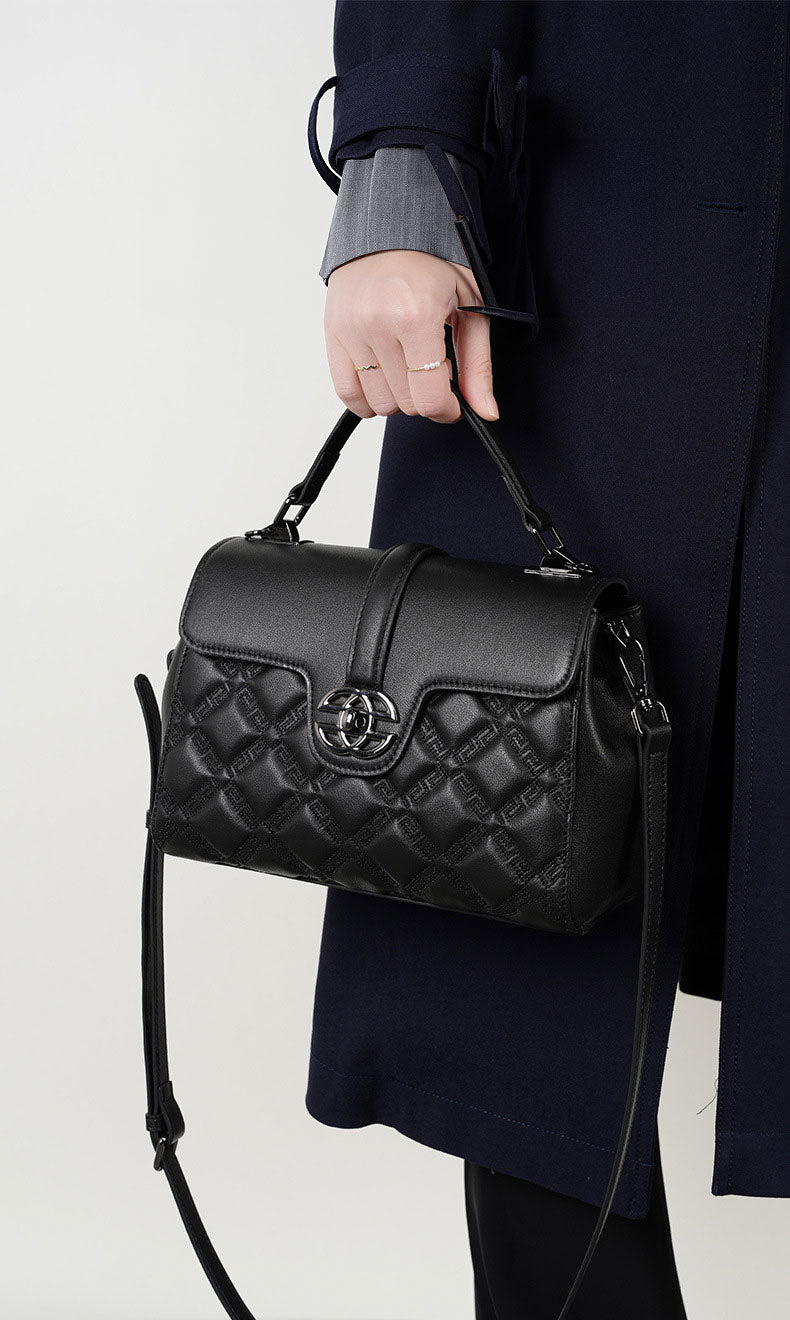 Gorgeous Luxury Looking Designer Inspired Diamond Stitched Crossbody Satchel Bag from 100% High Quality Leather
