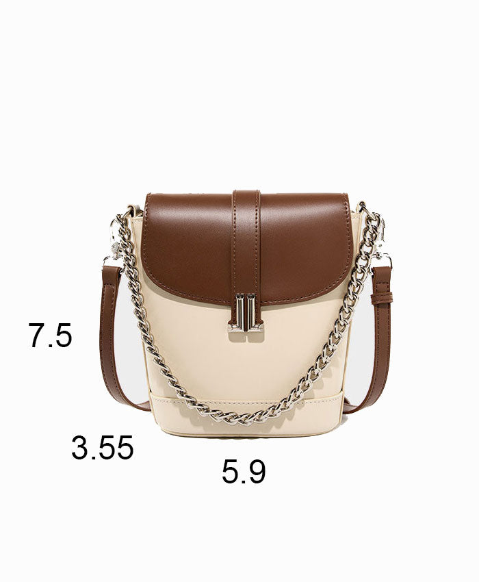 High Quality Leather Chained Crossbody Shoulder Bag