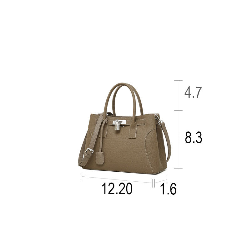 Luxe Lock Leather Tote