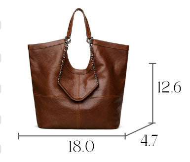 Large Leather Tote Shoulder Bag