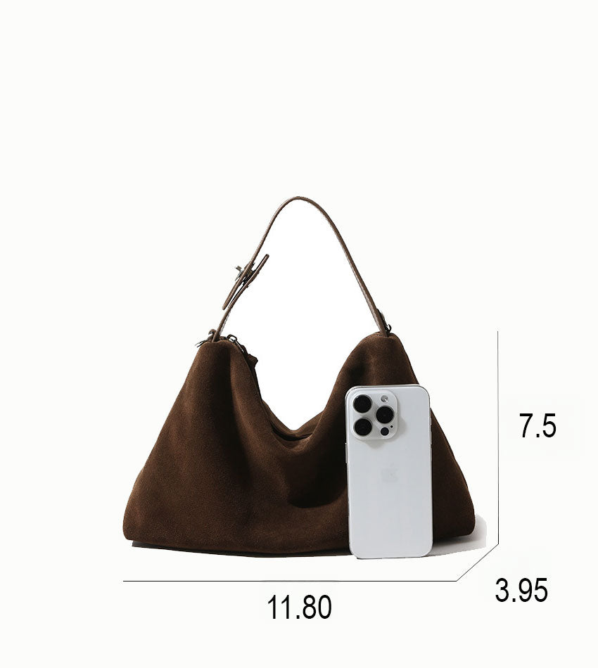 Adorable Designer Inspired High-End Hobo Shoulder Bag from High Quality Suede