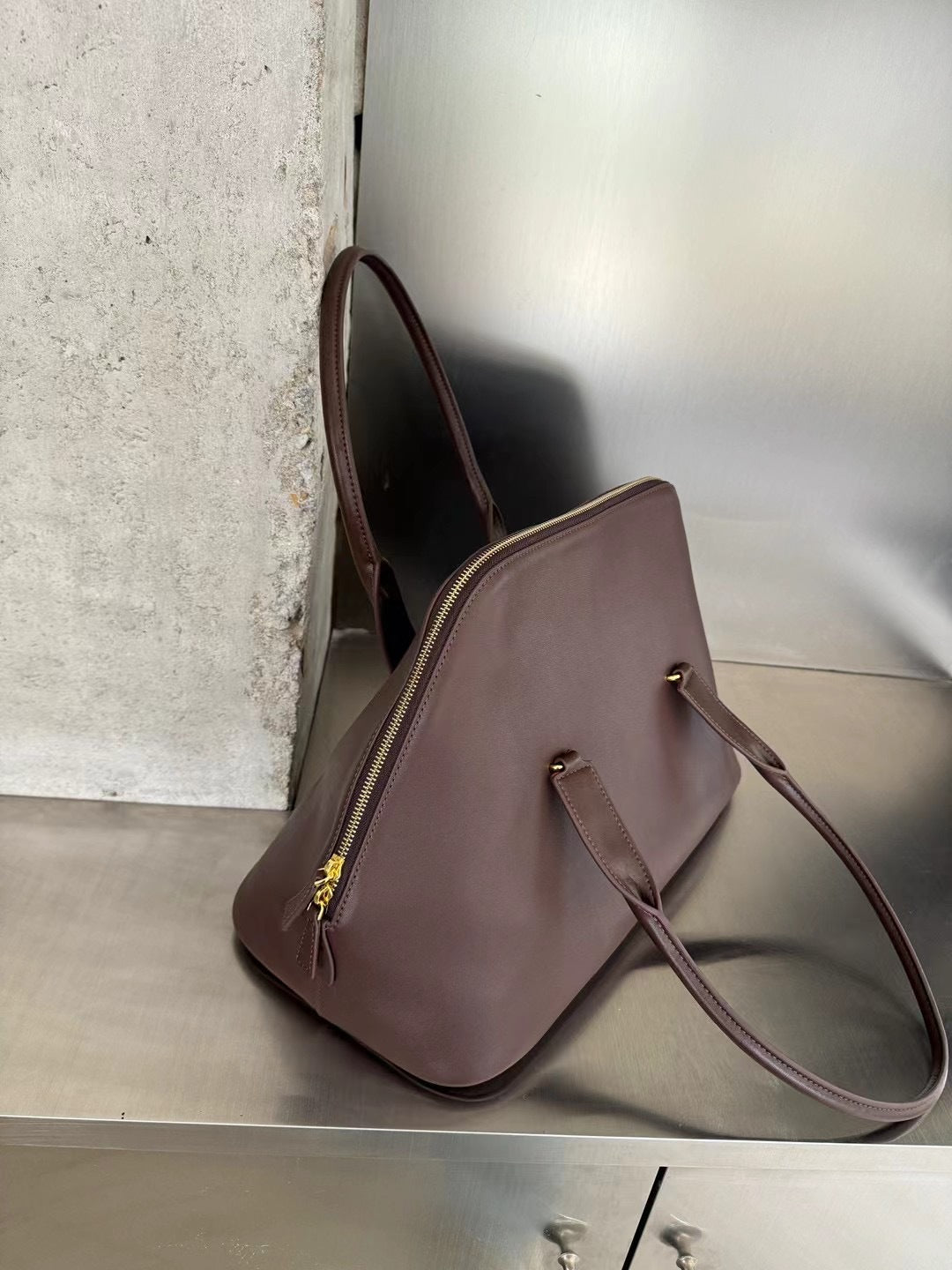 Classic Sophisticated Designer Inspired Satchel Shoulder Bag from Real Leather