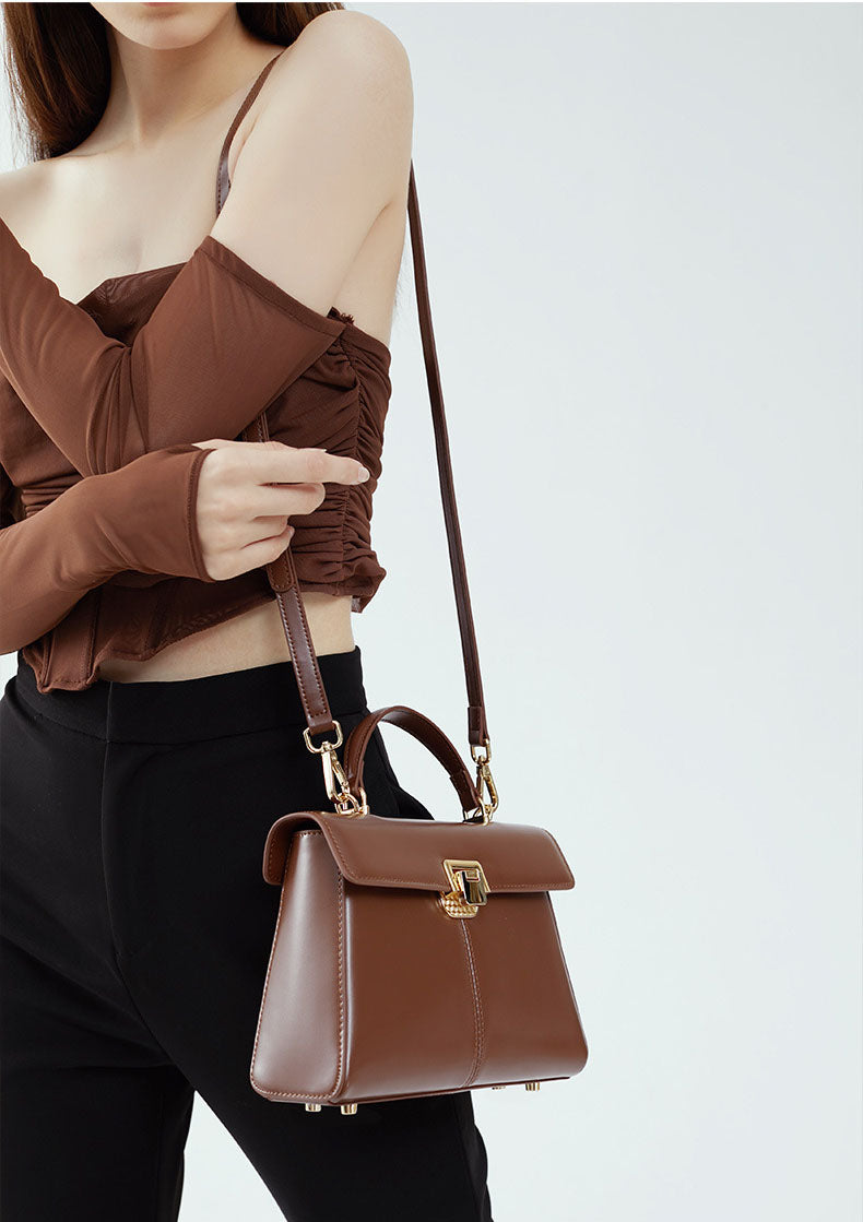 Leather Satchel Crossbody Bag