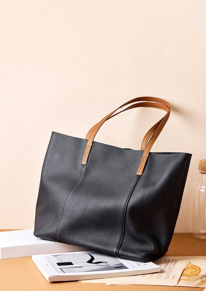 Convenient For Everyday Use Comfortable Large Capacity Designer Inspired Tote Shoulder Bag from Top Layer Cowhide Leather