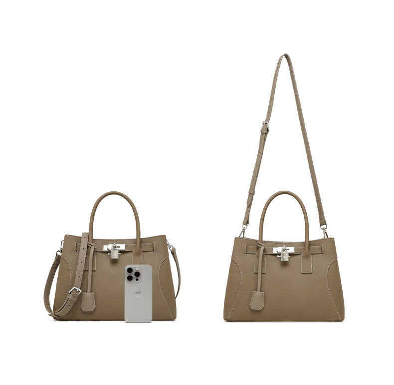 Luxe Lock Leather Tote