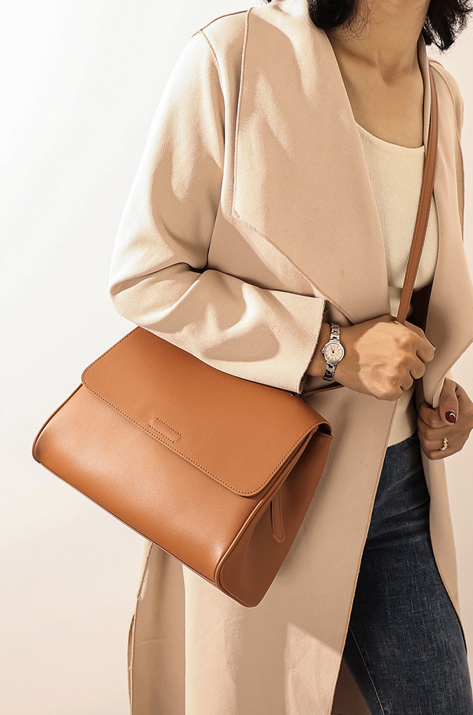 Elegant Practical Designer Inspired Large Capacity Shoulder Crossbody Bag from Real Leather