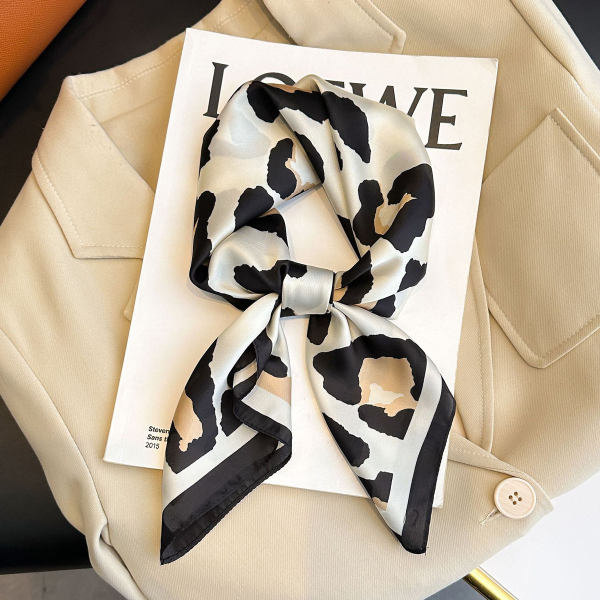 Chic Animal Print Silk-Feel Summer Scarf
