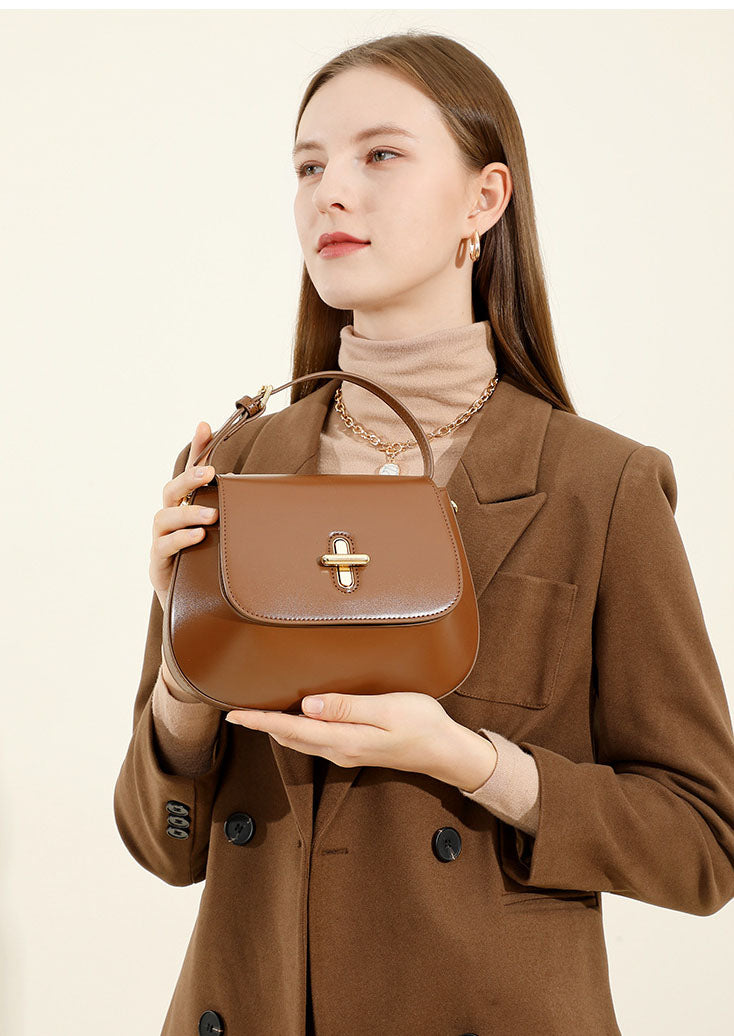 Luxury Designer-Inspired Leather Satchel – Versatile Crossbody Bag with Detachable Strap