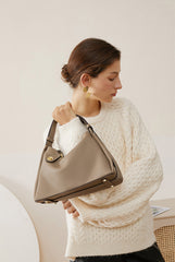 Dimple Leather Shoulder Crossbody Bag Detachable Strap