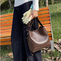 Designer-Inspired Large-Capacity Real Leather Crossbody Bag with Detachable Strap