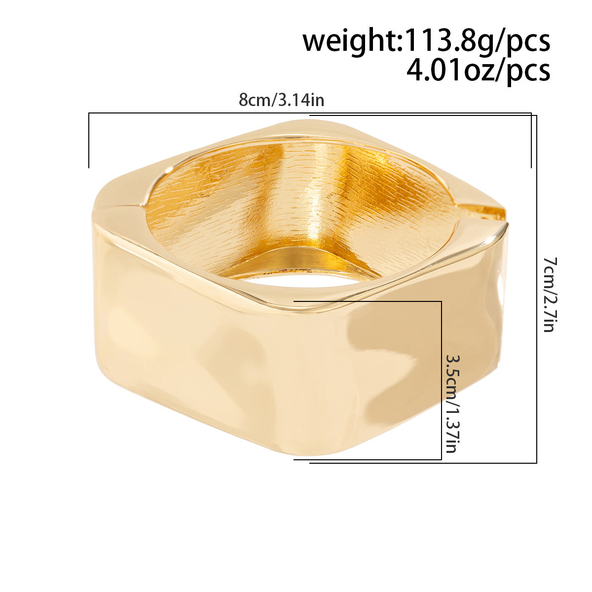 Big Bold Geometric Gold and Silver Tone Cuff Bracelet – Modern Elegance Redefined