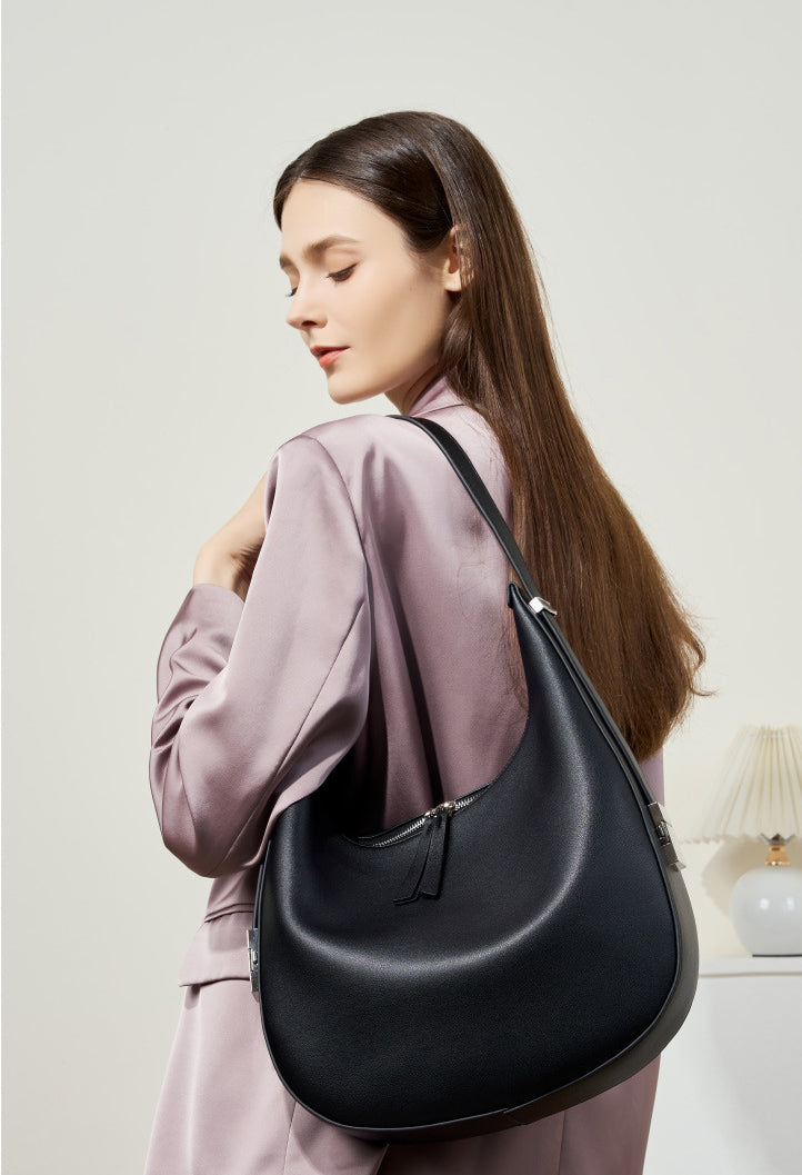 Elegant Designer Inspired Large Hobo Shoulder Bag from 100% Real Leather for Everyday life and Special Occasions.