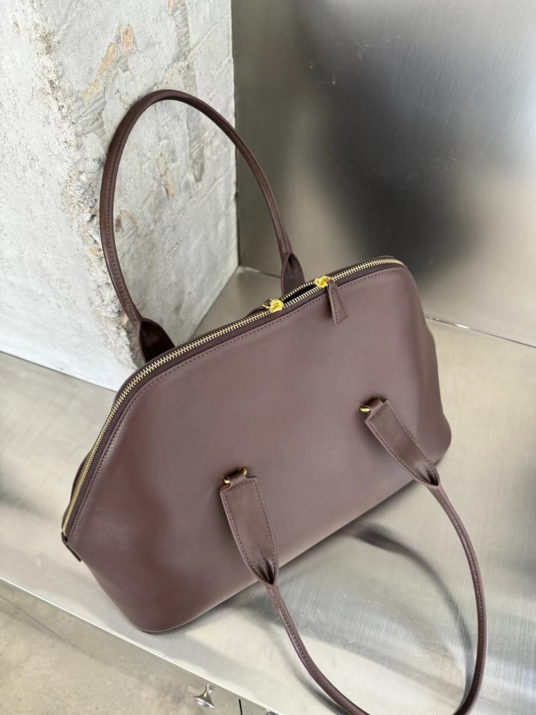 Classic Sophisticated Designer Inspired Satchel Shoulder Bag from Real Leather