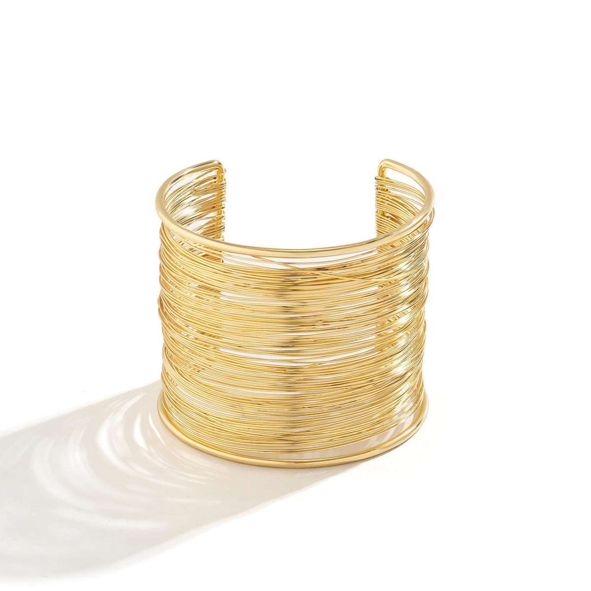 Golden and Silver Wire Cuff Bracelet