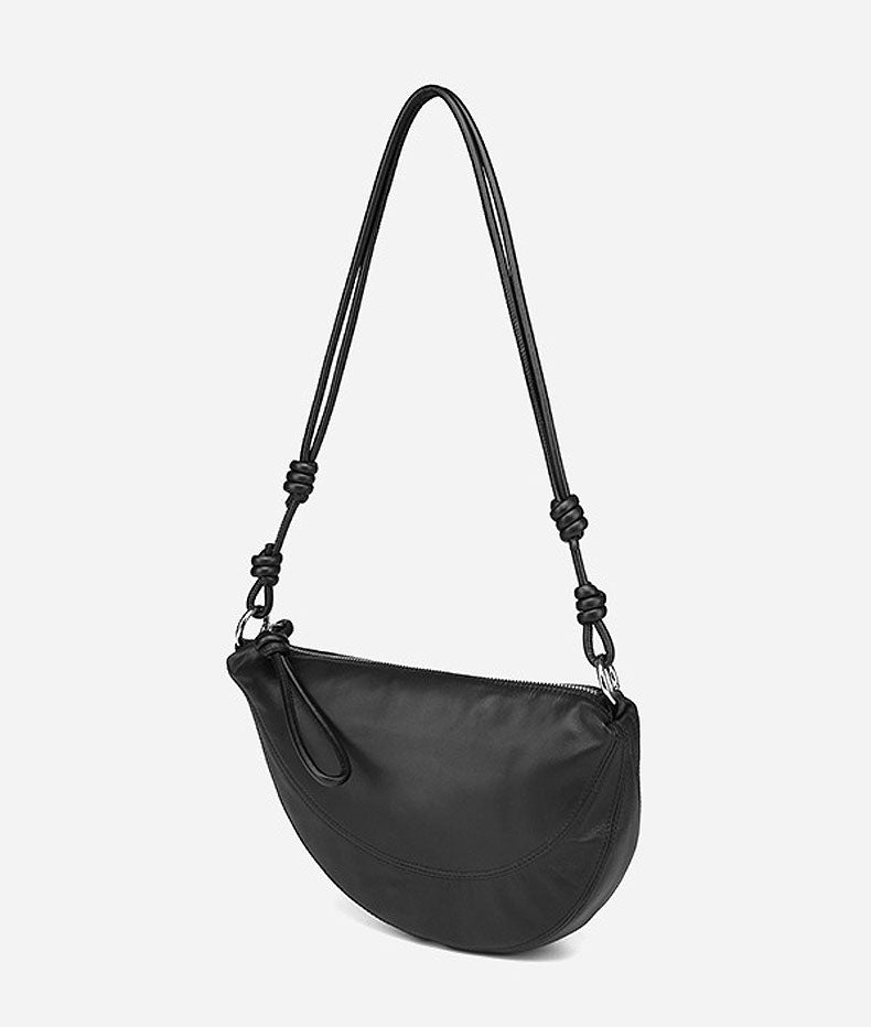 Chic and Stylish Designer Inspired Dumpling Crossbody Shoulder Bag from High Quality Leather