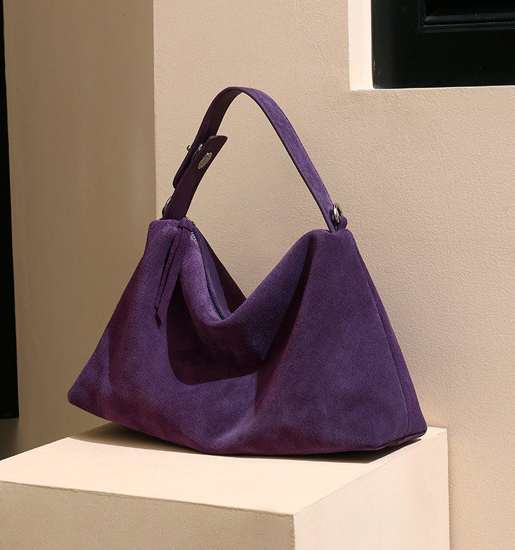 Adorable Designer Inspired High-End Hobo Shoulder Bag from High Quality Suede