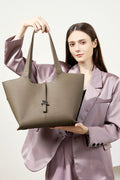 Elegant Luxury Looking Designer Inspired Large Capacity 100% Real Leather Tote Shoulder Bag