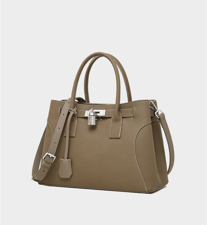 Luxe Lock Leather Tote