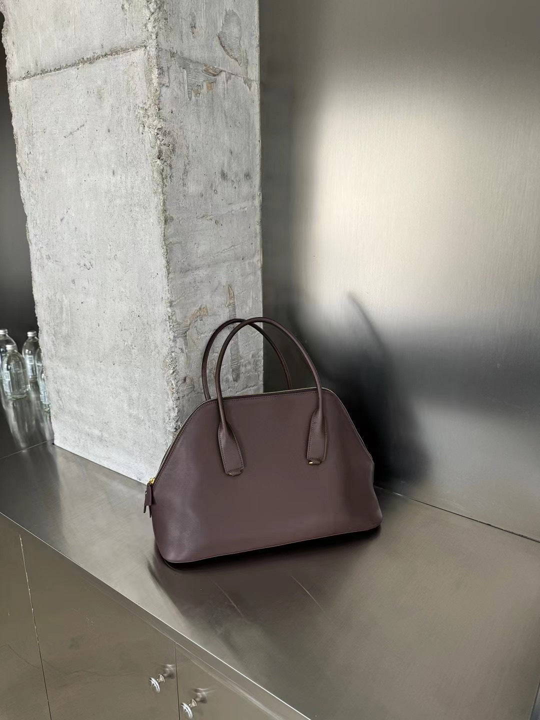 Classic Sophisticated Designer Inspired Satchel Shoulder Bag from Real Leather