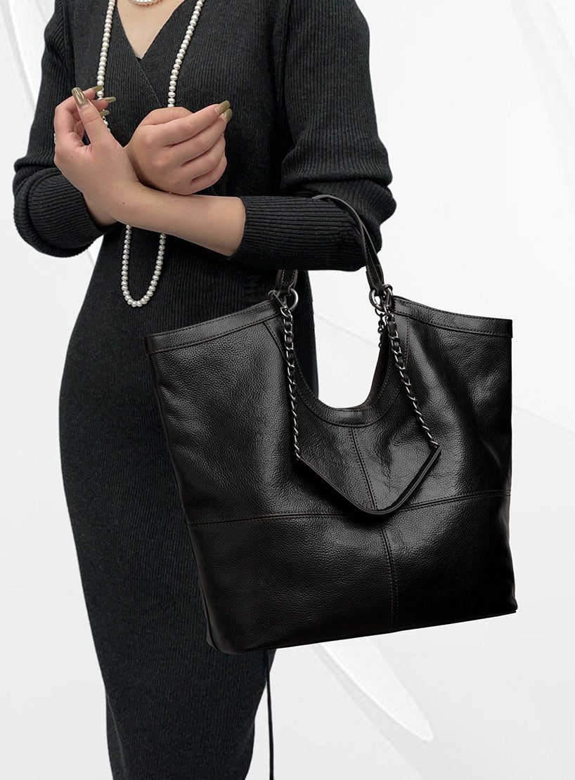 Large Leather Tote Shoulder Bag