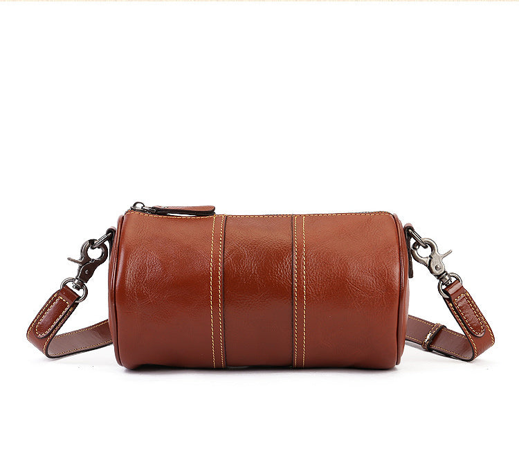 High-End Designer Inspired Cylinder Crossbody Shoulder Bag from High Quality Leather