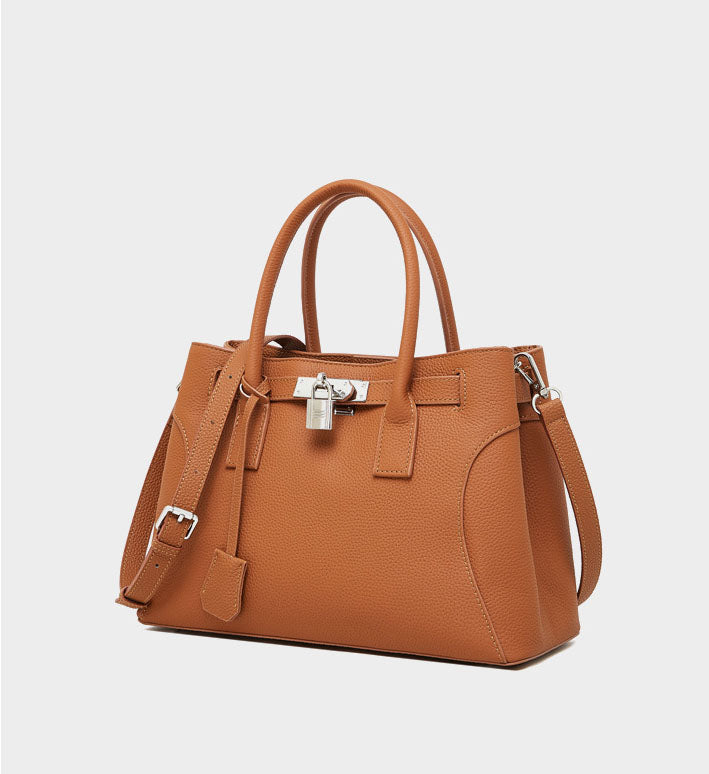 Luxe Lock Leather Tote