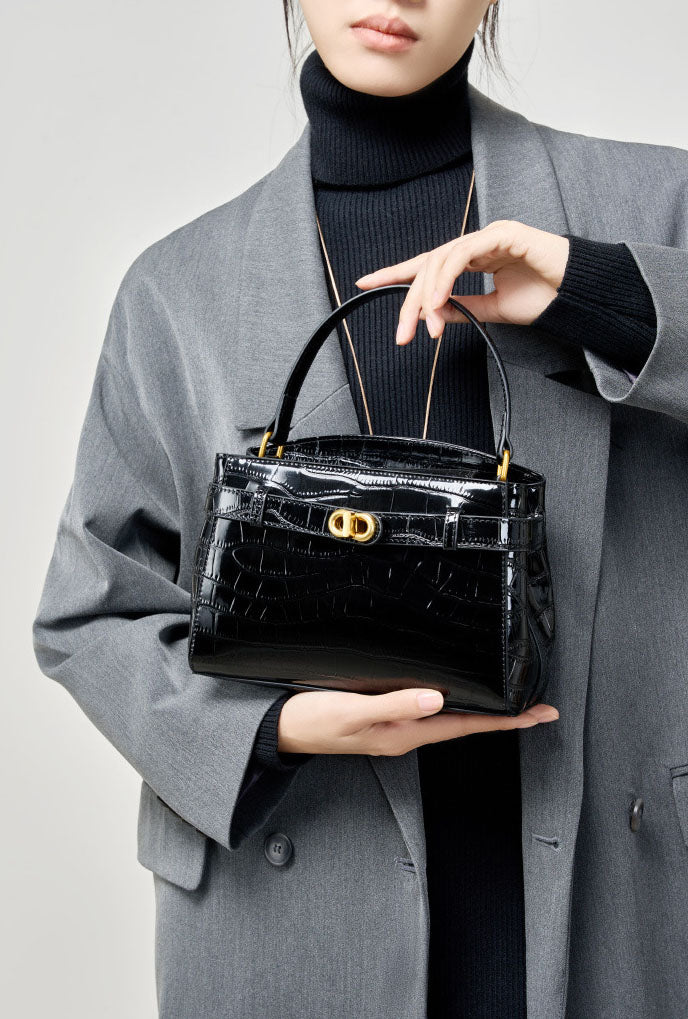 Ava Noir Satchel Bag