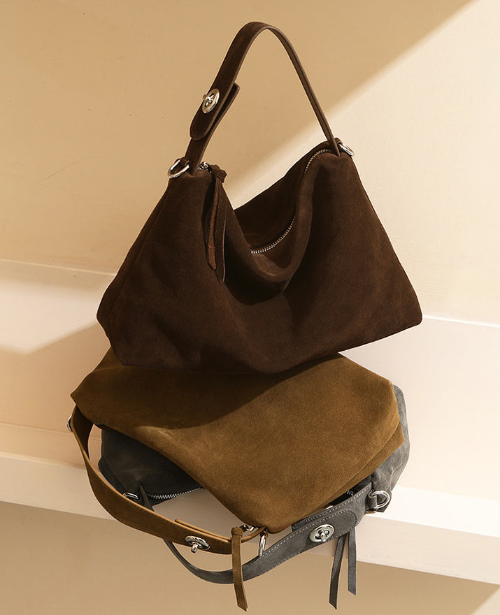 Adorable Designer Inspired High-End Hobo Shoulder Bag from High Quality Suede