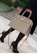 Timeless Classic Luxury Looking Designer Inspired Satchel Crossbody Bag from 100% Real Leather with Detachable Strap