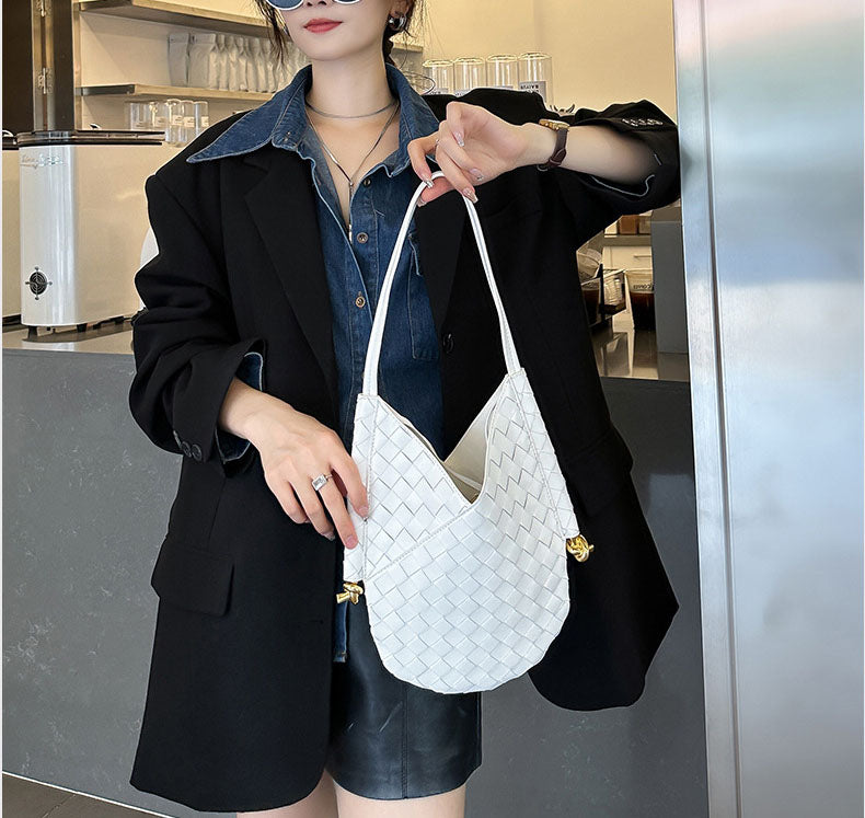 Leather Woven Shoulder Bag