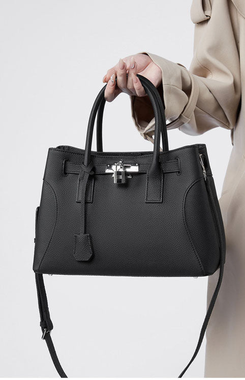 Luxe Lock Leather Tote