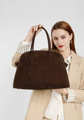 Luxury Looking Designer Inspired Large Capacity Satchel Bag from Real Suede for Fashion Forward Women