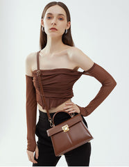 Leather Satchel Crossbody Bag