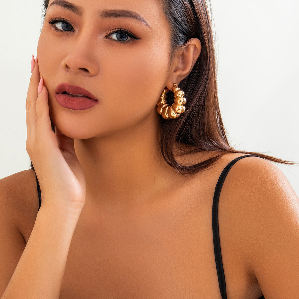 Bubble Drop Hoop Earrings