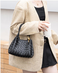 High End Woven Leather Satchel Bag