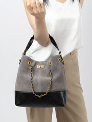 The Kensington Two-Tone Quilted Shoulder Bag