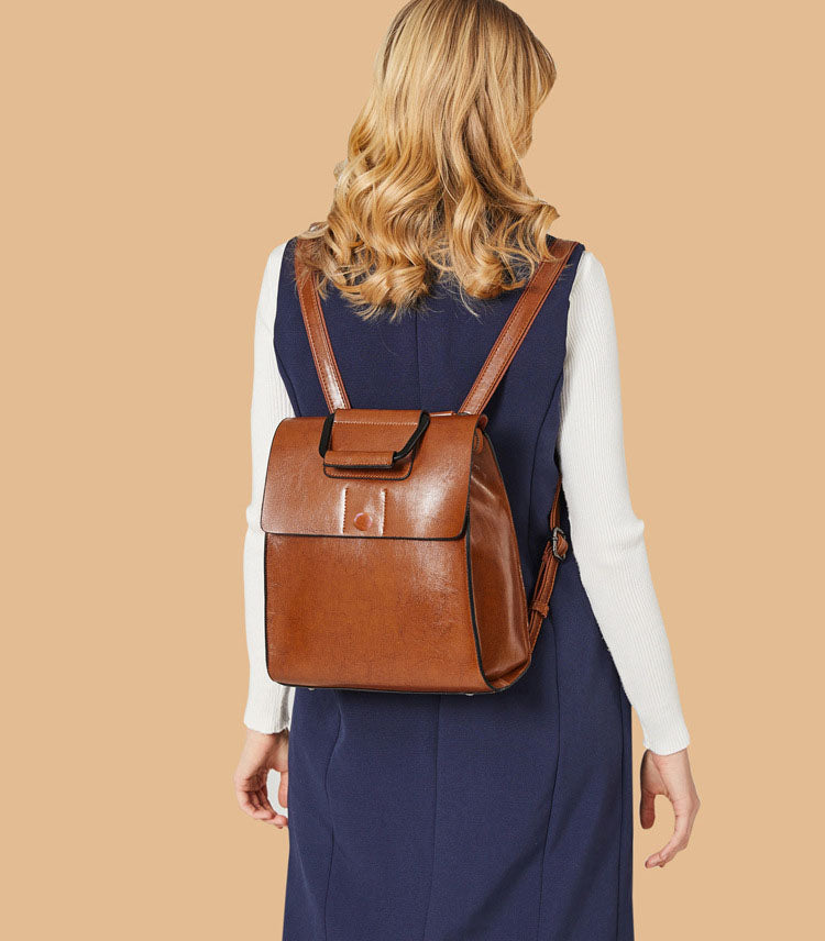 High-End Large Capacity Premium Top Layer Leather Backpack – Stylish, Durable, and Timeless