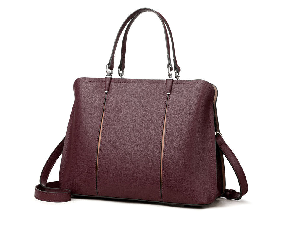 Clara Bordeaux Structured Tote