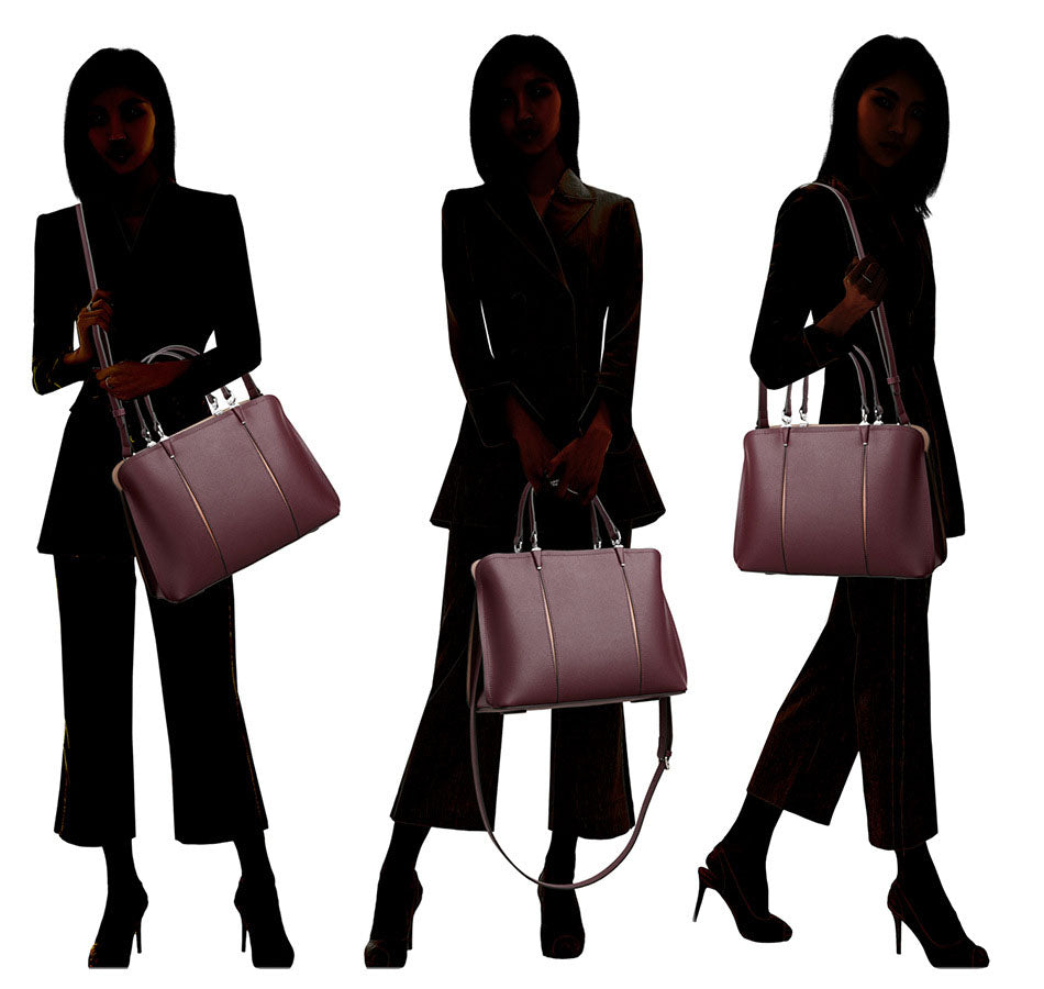 Clara Bordeaux Structured Tote