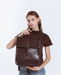 High-End Large Capacity Comfortable Backpack from Top Quality Leather for Work School and Everyday Use