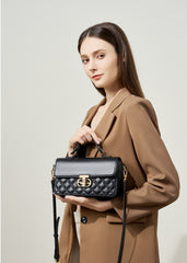 Timeless Classic Luxury Looking Diamond Stitched Satchel Crossbody Bag from 100% Real Leather for Fashionable Girls