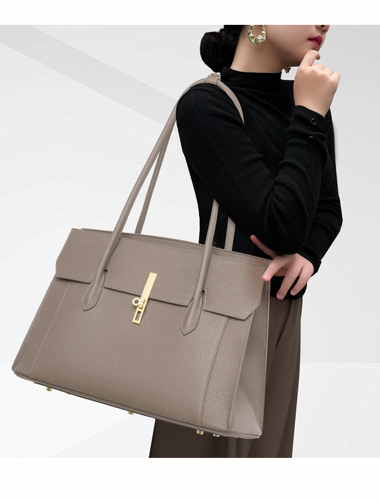 Timeless Elegant Classic Designer Inspired Large Capacity Tote Crossbody Bag from 100% Real Leather