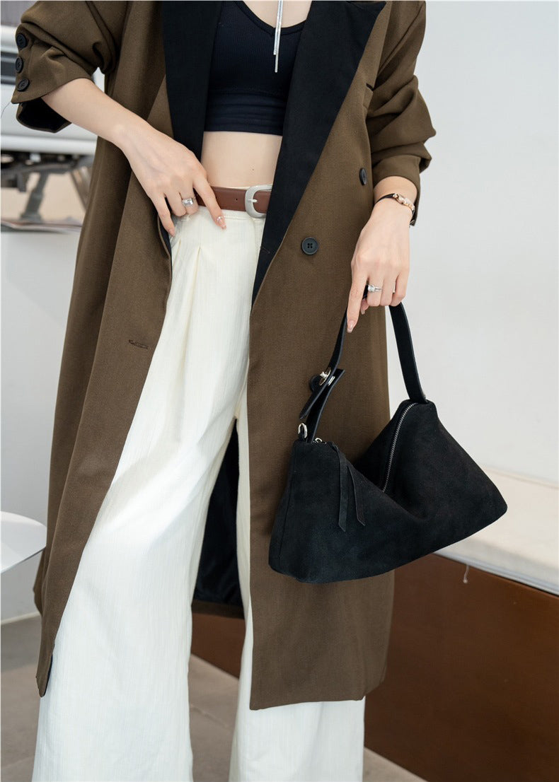 Adorable Designer Inspired High-End Hobo Shoulder Bag from High Quality Suede