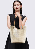 Beautiful Designer inspired Large Capacity Woven Tote Shoulder Bag from Real High Quality Leather