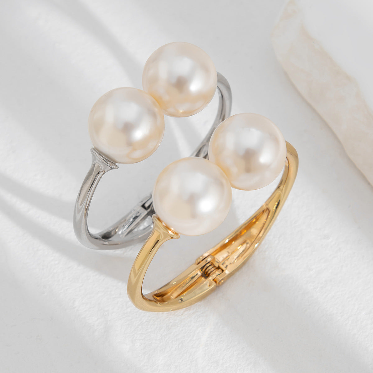 Classic Oversized Pearl Cuff Bracelet for Fashion Forward Girls