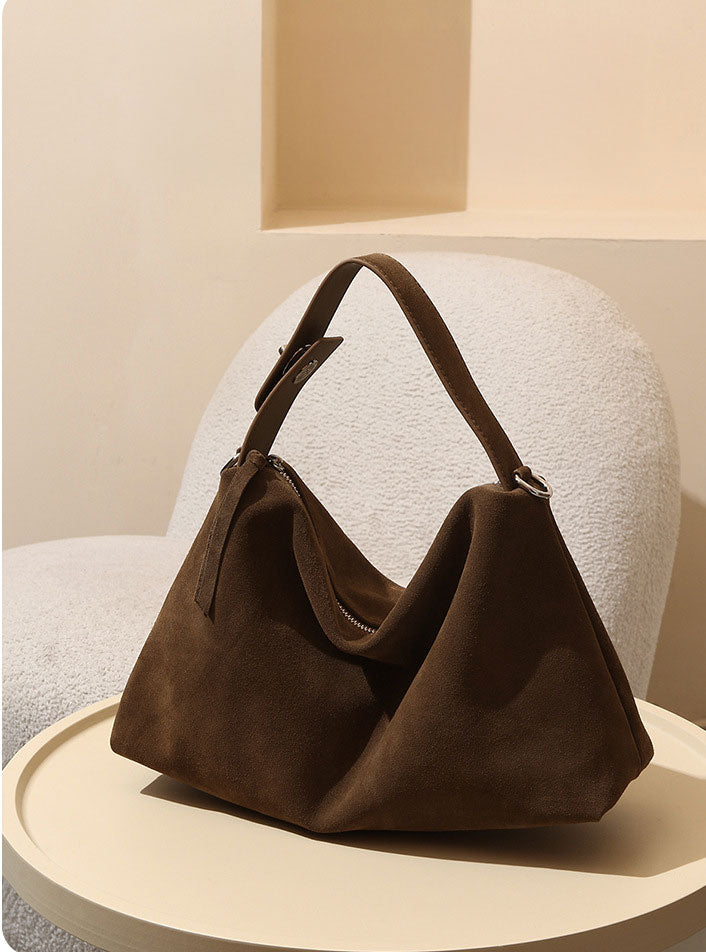 Adorable Designer Inspired High-End Hobo Shoulder Bag from High Quality Suede