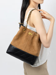 The Kensington Two-Tone Quilted Shoulder Bag