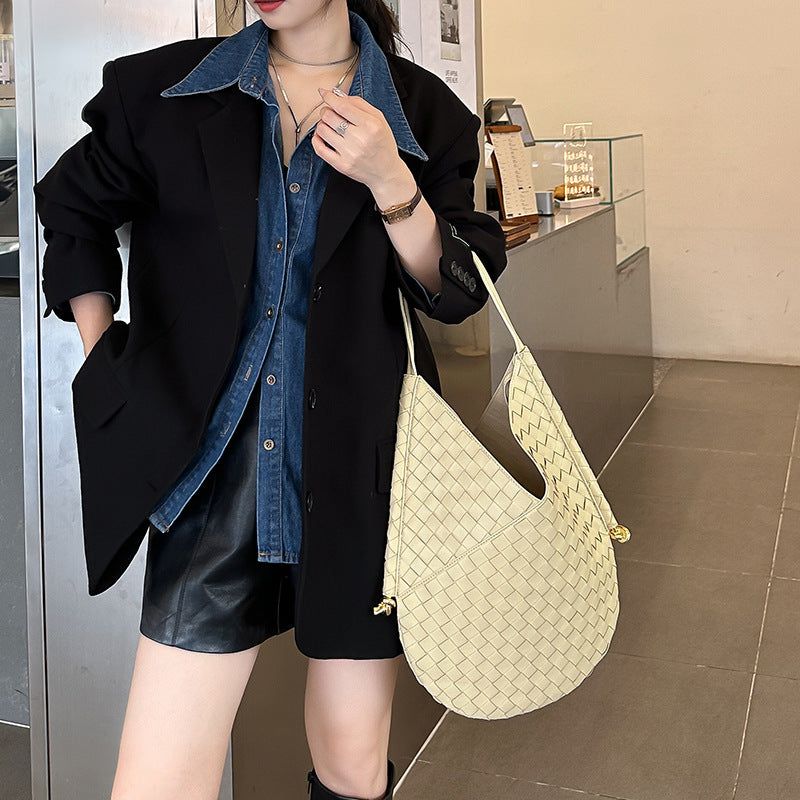 Leather Woven Shoulder Bag